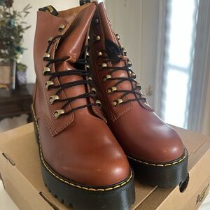 Dr. Martens Brown Leather Combat Boots